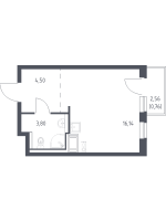 Студия № 60 Корп.: 1.1 , Секция 1  в ЖК Квартал Торики