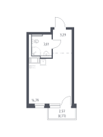 Студия № 59 Корп.: 1.2 , Секция 1  в ЖК Квартал Торики