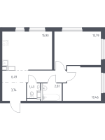 3 ккв (Евро) № 137 Корп.: 1.2 , Секция 3  в ЖК Квартал Торики