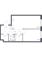 2 ккв (Евро) № 138 Корп.: 1.2 , Секция 3  в ЖК Квартал Торики