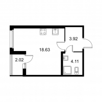 Студия № 168 Корп.: B , Секция 4  в ЖК Квартал Заречье