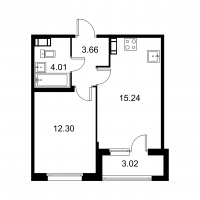 2 ккв (Евро) № 234 Корп.: A , Секция 4  в ЖК Квартал Заречье