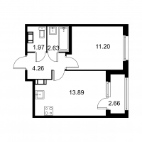 1 ккв № 328 Корп.: C , Секция 7  в ЖК Квартал Заречье