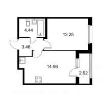 1 ккв № 261 Корп.: B , Секция 5  в ЖК Квартал Заречье
