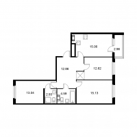 4 ккв (Евро) № 122 Корп.: C , Секция 3  в ЖК Квартал Заречье