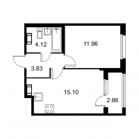2 ккв (Евро) № 280 Корп.: C , Секция 6  в ЖК Квартал Заречье