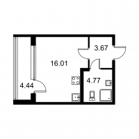 Студия № 297 Корп.: D , Секция 6  в ЖК Квартал Заречье
