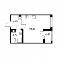 Студия № 62 Корп.: B , Секция 2  в ЖК Квартал Заречье