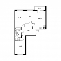 4 ккв (Евро) № 308 Корп.: A , Секция 5  в ЖК Квартал Заречье