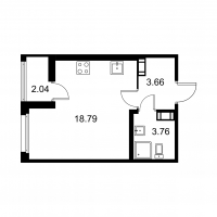 Студия № 272 Корп.: B , Секция 5  в ЖК Квартал Заречье