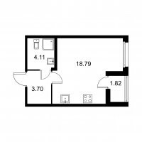 Студия № 6 Корп.: B , Секция 1  в ЖК Квартал Заречье