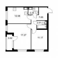 2 ккв № 202 Корп.: C , Секция 4  в ЖК Квартал Заречье