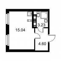Студия № 12 Корп.: D , Секция 1  в ЖК Квартал Заречье