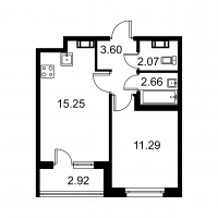 2 ккв (Евро) № 16 Корп.: D , Секция 1  в ЖК Квартал Заречье