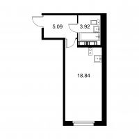 Студия № 14 Корп.: C , Секция 1  в ЖК Квартал Заречье