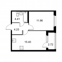2 ккв (Евро) № 324 Корп.: C , Секция 7  в ЖК Квартал Заречье
