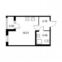 Студия № 222 Корп.: A , Секция 4  в ЖК Квартал Заречье
