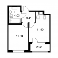 1 ккв № 251 Корп.: C , Секция 5  в ЖК Квартал Заречье