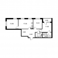 4 ккв (Евро) № 13 Корп.: D , Секция 1  в ЖК Квартал Заречье