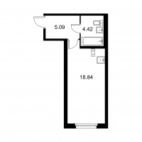 Студия № 2 Корп.: C , Секция 1  в ЖК Квартал Заречье