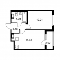 2 ккв (Евро) № 324 Корп.: B , Секция 6  в ЖК Квартал Заречье