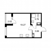 Студия № 176 Корп.: B , Секция 4  в ЖК Квартал Заречье