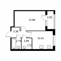 1 ккв № 262 Корп.: B , Секция 5  в ЖК Квартал Заречье