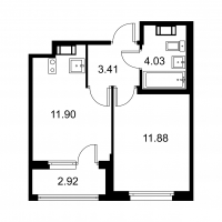 1 ккв № 250 Корп.: C , Секция 5  в ЖК Квартал Заречье