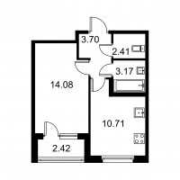1 ккв № 295 Корп.: D , Секция 6  в ЖК Квартал Заречье