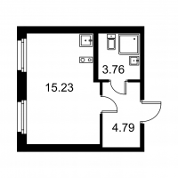 Студия № 5 Корп.: D , Секция 1  в ЖК Квартал Заречье