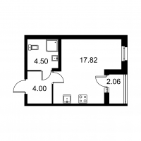 Студия № 64 Корп.: D , Секция 2  в ЖК Квартал Заречье