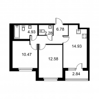 2 ккв № 253 Корп.: D , Секция 5  в ЖК Квартал Заречье