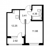 1 ккв № 242 Корп.: C , Секция 5  в ЖК Квартал Заречье