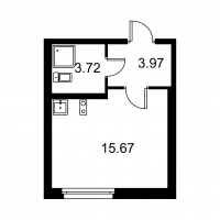 Студия № 72 Корп.: D , Секция 2  в ЖК Квартал Заречье