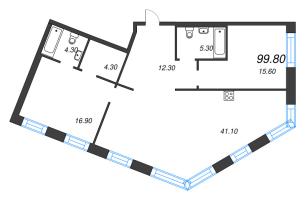 3 ккв (Евро) № 257 Корп.: 4 Уч. 11 , Секция 11  в ЖК ЛДМ