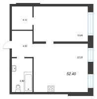 2 ккв (Евро) № 94 Корп.: 3 Уч. 4-10 , Секция 4  в ЖК ЛДМ
