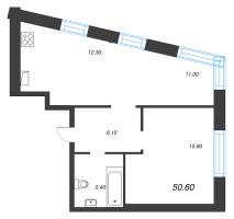 3 ккв (Евро) № 358 Корп.: 5 Уч. 12-15 , Секция 15  в ЖК ЛДМ