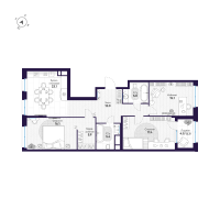 4 ккв (Евро) № 180 Корп.: 3 Уч. 4-10 , Секция 7  в ЖК ЛДМ