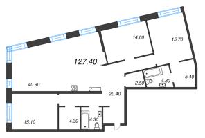 4 ккв (Евро) № 449 Корп.: 7 Уч. 17 , Секция 17  в ЖК ЛДМ