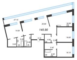 5 ккв (Евро) № 455 Корп.: 7 Уч. 17 , Секция 17  в ЖК ЛДМ