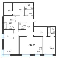 3 ккв (Евро) № 2 Корп.: 1 Уч. 1 , Секция 1  в ЖК ЛДМ