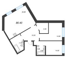 3 ккв (Евро) № 255 Корп.: 4 Уч. 11 , Секция 11  в ЖК ЛДМ