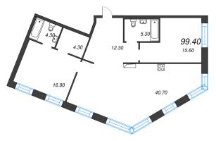 3 ккв (Евро) № 273 Корп.: 4 Уч. 11 , Секция 11  в ЖК ЛДМ