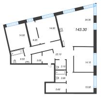 5 ккв (Евро) № 13 Корп.: 1 Уч. 1 , Секция 1  в ЖК ЛДМ