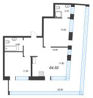 2 ккв № 221 Корп.: 3 Уч. 4-10 , Секция 9  в ЖК ЛДМ