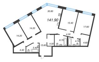 5 ккв (Евро) № 389 Корп.: 6 Уч. 16 , Секция 16  в ЖК ЛДМ