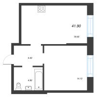 2 ккв (Евро) № 260 Корп.: 4 Уч. 11 , Секция 11  в ЖК ЛДМ