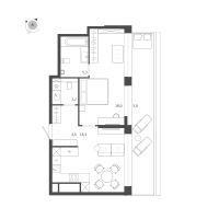 2 ккв (Евро) № 115 Корп.: 3 Уч. 4-10 , Секция 4  в ЖК ЛДМ