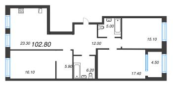 4 ккв (Евро) № 168 Корп.: 3 Уч. 4-10 , Секция 7  в ЖК ЛДМ