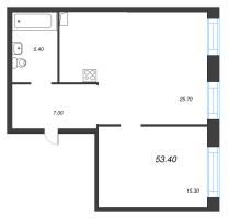 2 ккв (Евро) № 20 Корп.: 1 Уч. 1 , Секция 1  в ЖК ЛДМ